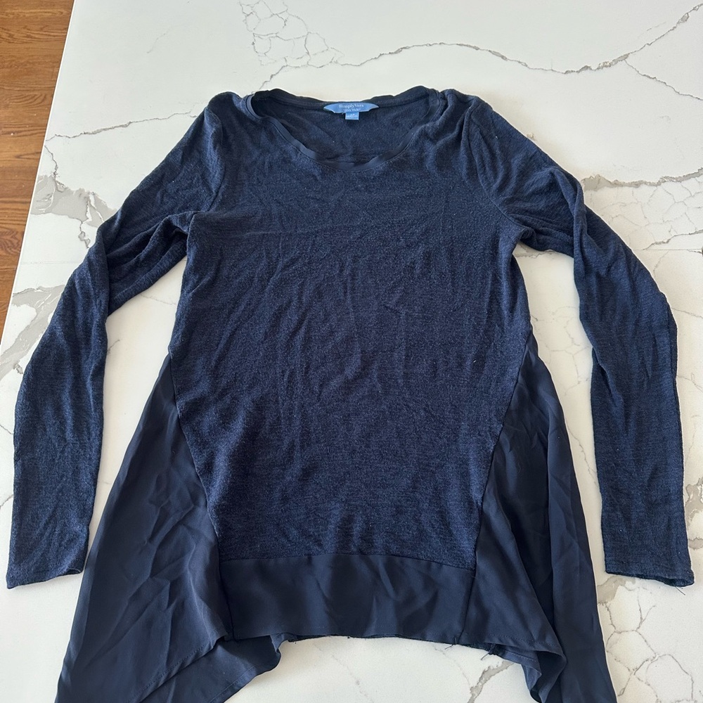Simply Vera Vera Wang Midnight Blue Long Sleeve Top